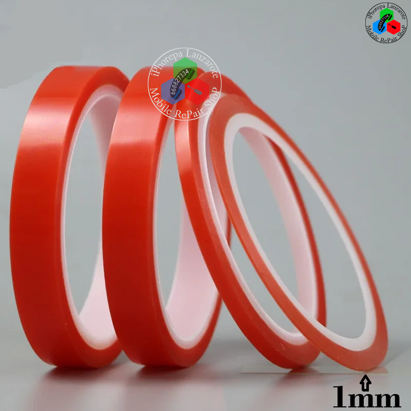 Cinta 3M de Doble Cara Adhesiva Roja de 3mm - 25m de Longitud