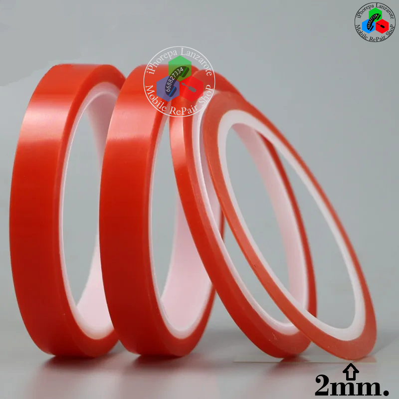 Cinta 3M de Doble Cara Adhesiva Roja de 3mm - 25m de Longitud