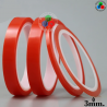 Cinta 3M de Doble Cara Adhesiva Roja de 3mm - 25m de Longitud