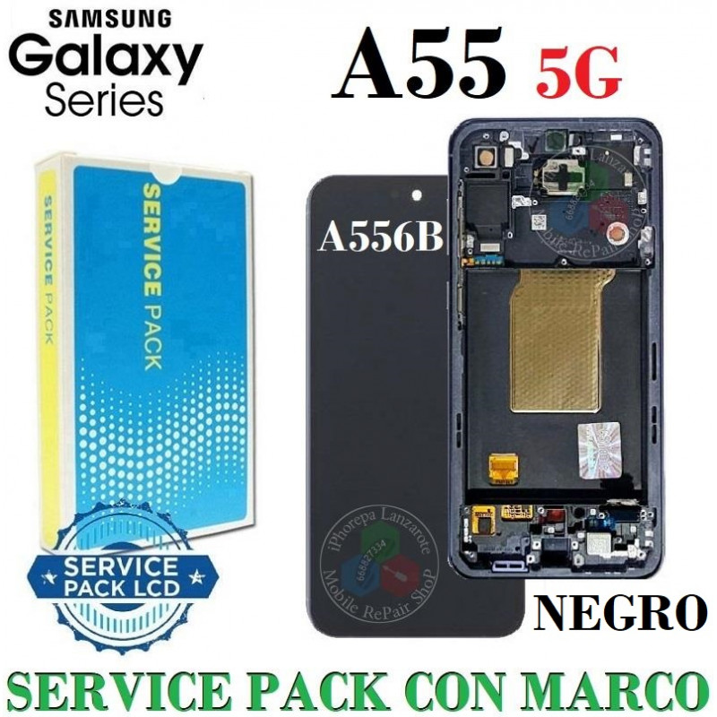 SAMSUNG A55 5G 2024 A556B A556 - PANTALLA SERVICE PACK CON MARCO NEGRO