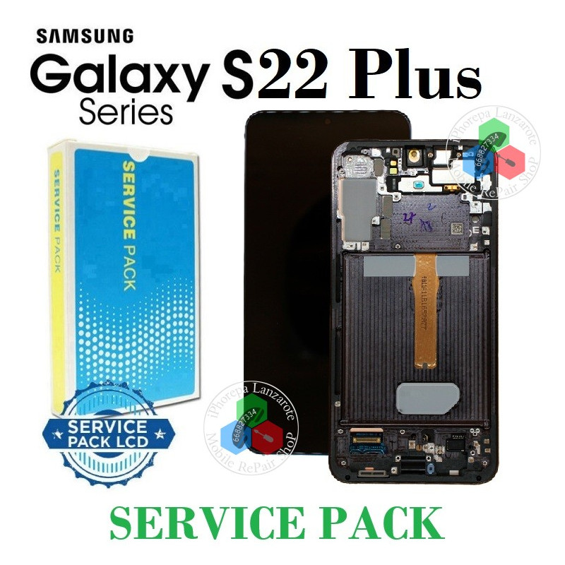 Samsung S22 Plus 5G 2022 S906B s906 - Pantalla Service Pack con marco negro