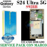 Samsung S24 Ultra 5G 2024 S928B S928 - Pantalla Service Pack con marco titanio dorado