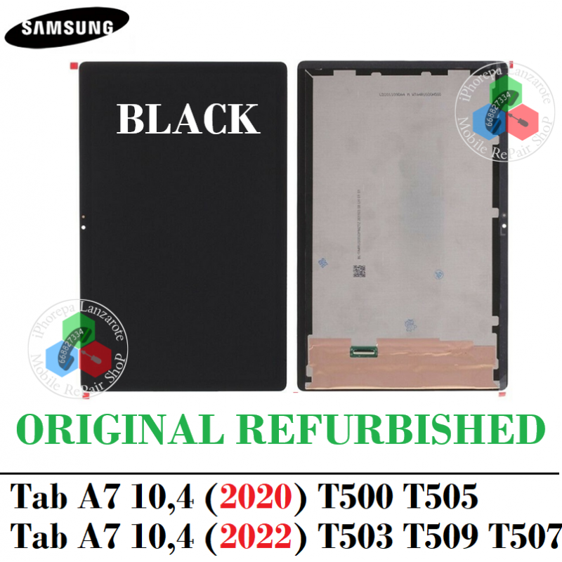 SAMSUNG Tab A7 10,4 (2020) T500 T505 / Tab A7 10,4 (2022) T503 T509 T507 - PANTALLA ORIGINAL REFURBISHED NEGRO