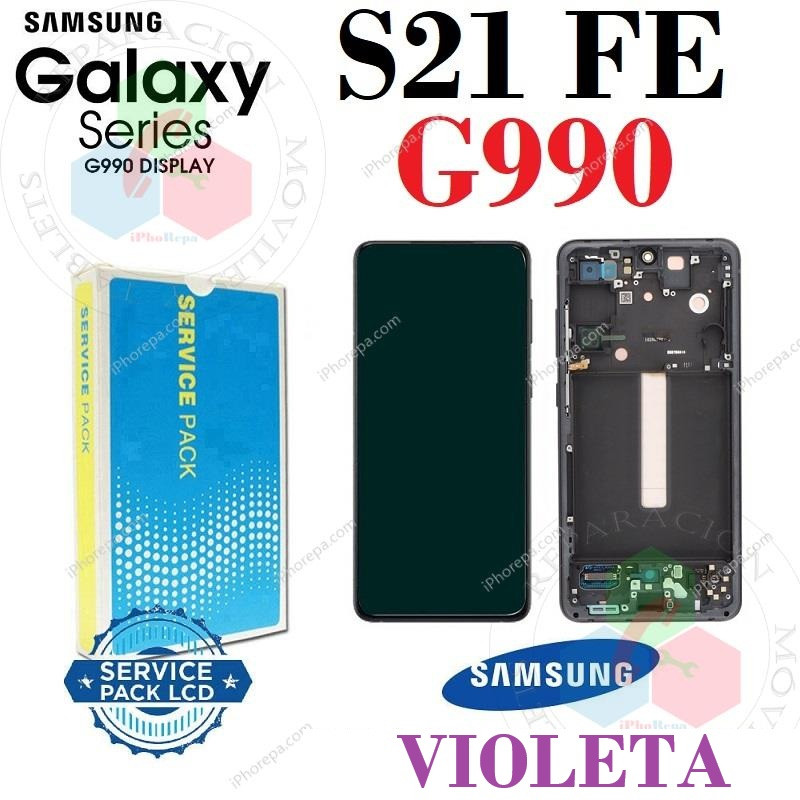 SAMSUNG S21 FE 2021 G990 G990F - PANTALLA service pack CON MARCO VIOLETA