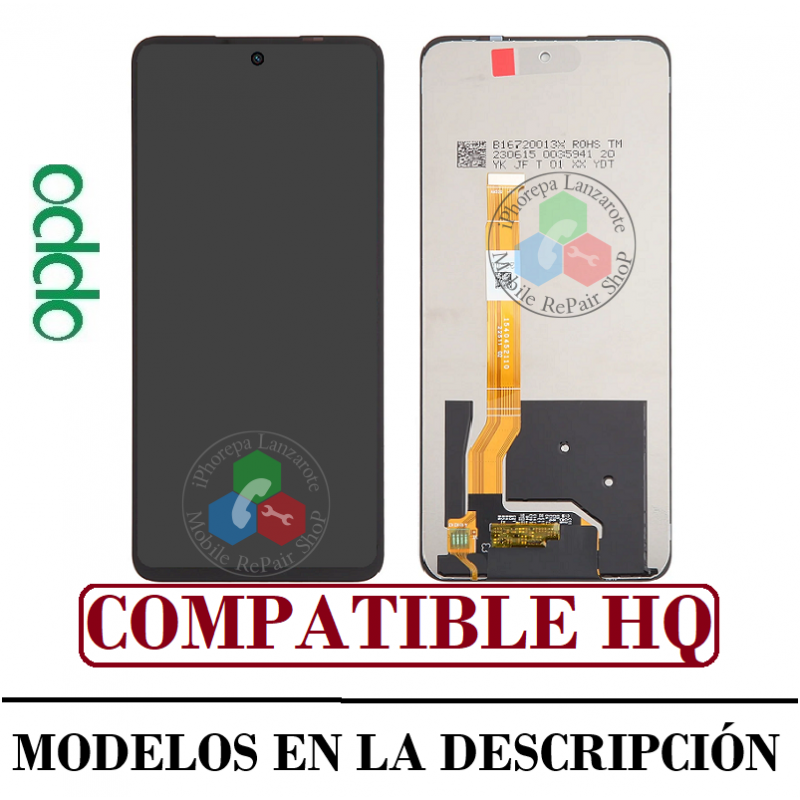 Oppo A58 4G / A79 5G / A98 5G / REALME C55 4G / ONEPLUS NORD CE 3 lite 5G - PANTALLA compatible hq SIN MARCO