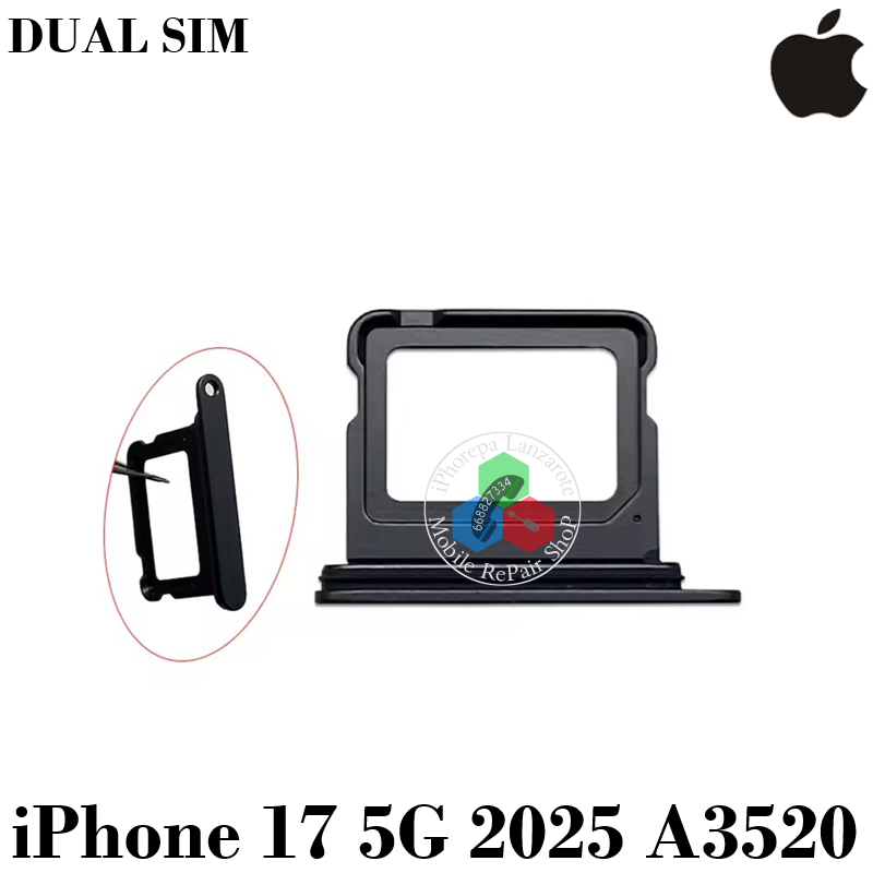 iPhone 17 5G 2025 A3520 - BANDEJA DUAL SIM - NEGRO