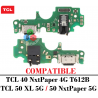 TCL 40 NxtPaper 4G 2023 T612B T612 / TCL 50XL 5G T702W / TCL 50 NxTPaper 5G - SUB PLACA DE CARGA COMPATIBLE