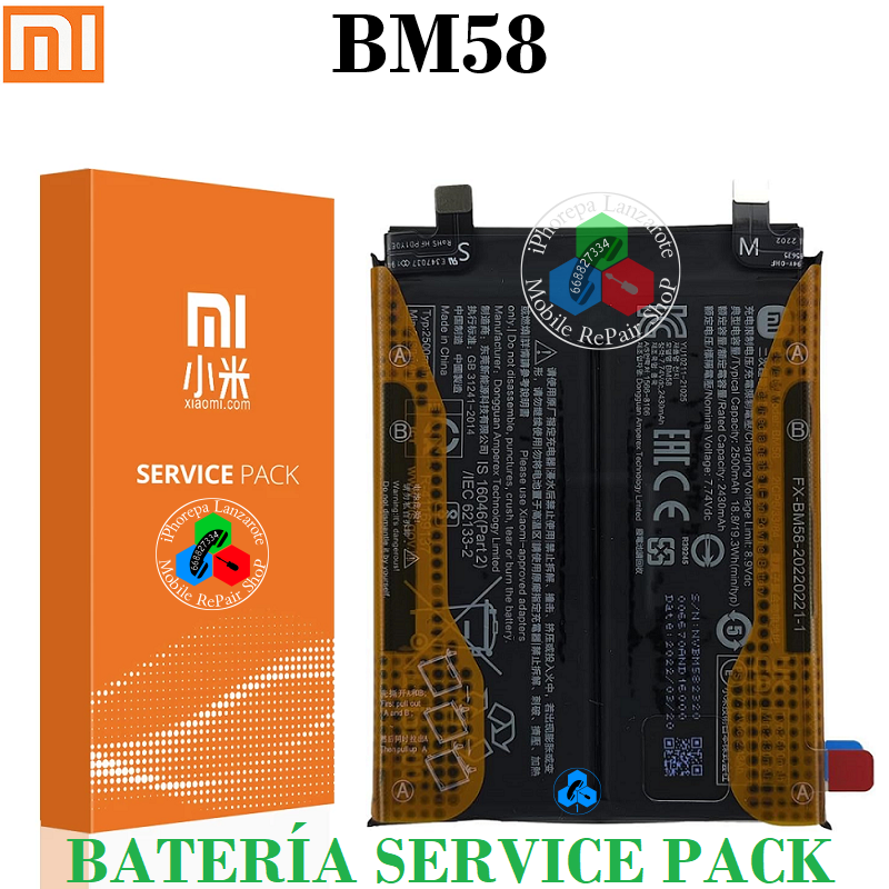 Xiaomi 11T Pro 5G 2021 2107113SG / Mi 11T PRO 5G / Mi Mix 4 - BM58 - BATERÍA ORIGINAL SERVICE PACK