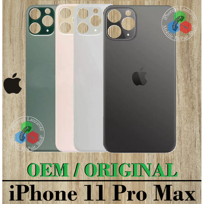 iPhone 11 Pro Max 2019 A2218 - TAPA TRASERA DE CRISTAL CON LOGO OEM ORIGINAL - ELEGIR COLOR