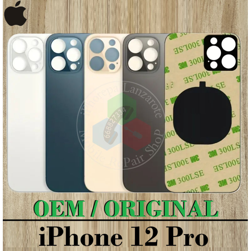 iPhone 12 Pro 2020 A2407 - TAPA TRASERA DE CRISTAL CON LOGO OEM ORIGINAL - ELEGIR COLOR