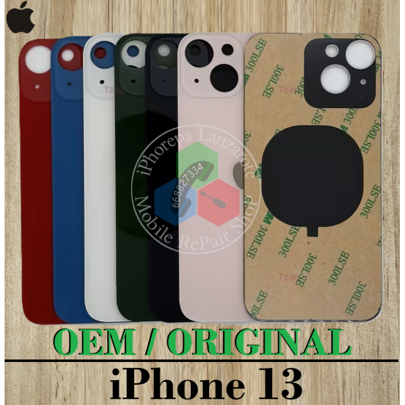 iPhone 13 2021 A2633 - TAPA TRASERA DE CRISTAL CON LOGO OEM ORIGINAL - ELEGIR COLOR
