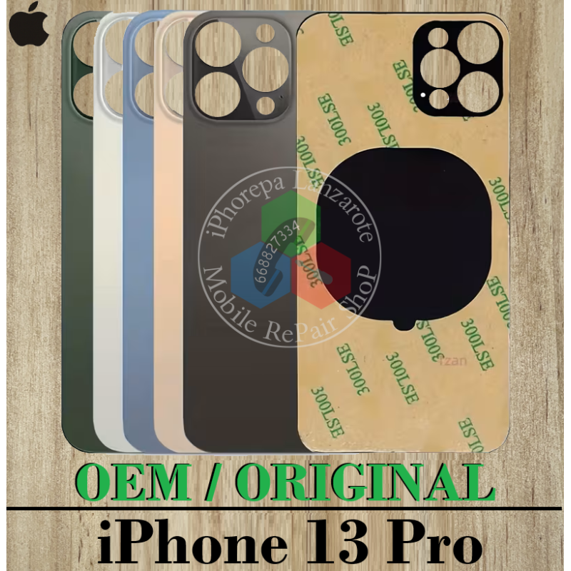 iPhone 13 Pro 2021 A2638 - TAPA TRASERA DE CRISTAL CON LOGO OEM ORIGINAL - ELEGIR COLOR