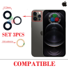 iPhone 12 PRO 2020 A2407 -  CRISTAL LENTE DE CAMARA TRASERA - SET 3 PIEZAS - COMPATIBLE