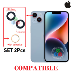 iPhone 14 / iPhone 14 Plus / iPhone 15 / iPhone 15 plus  ( set 2pcs ) - lente cristal de camara - compatible