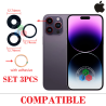 iPhone 14 Pro 2022 A2890 / iPhone 14 Pro Max 5G 2022 A2894 ( set 3pcs ) - cristal LENTE de camara - COMPATIBLE