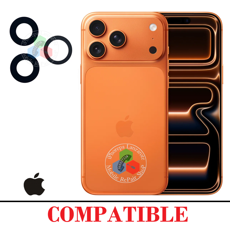 iPhone 17 Pro 5G 2025 A3523 / iPhone 17 Pro Max 5G 2025 A3526 - Lente cristal de camara ( Set 3pcs ) - COMPATIBLE