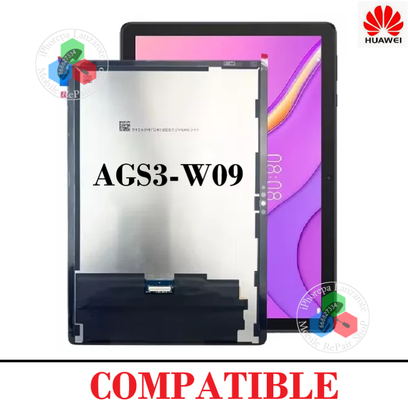 Huawei MatePad T 10S 2020 (AGS3-W09) - Pantalla compatible sin marco - negro