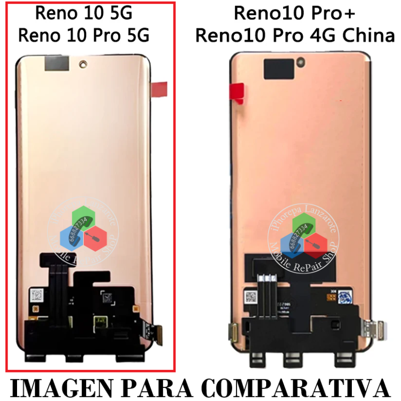 Oppo Reno 8T 5G / Reno 9 /  9 Pro / Reno 10 5G / 10 Pro 5G / Reno 11 5G - PANTALLA original service pack sin MARCO