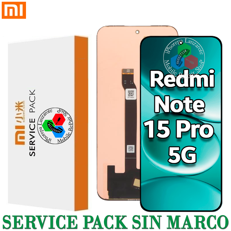 Xiaomi Redmi Note 15 Pro 5G 2025 25060RABDG, 25080RABDG - PANTALLA ORIGINAL SERVICE PACK SIN MARCO