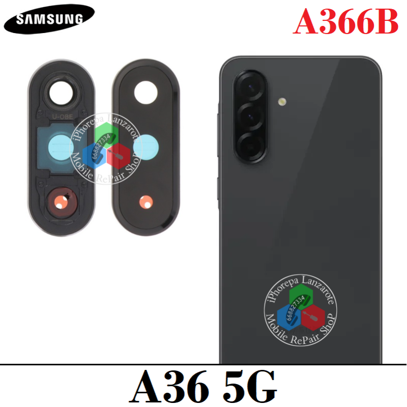 Samsung A36 5G 2025 A366B A366 - Cristal lente de camara + embellecedor