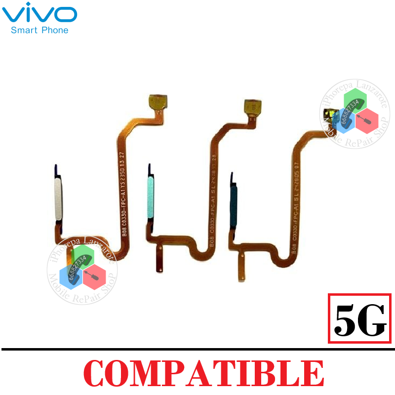 Vivo Y36 5G 2023 V2248 / Vivo Y17sV2310 / Vivo Y78 5G - FLEX SENSOR DE HUELLA COMPATIBLE - ELEGIR COLOR