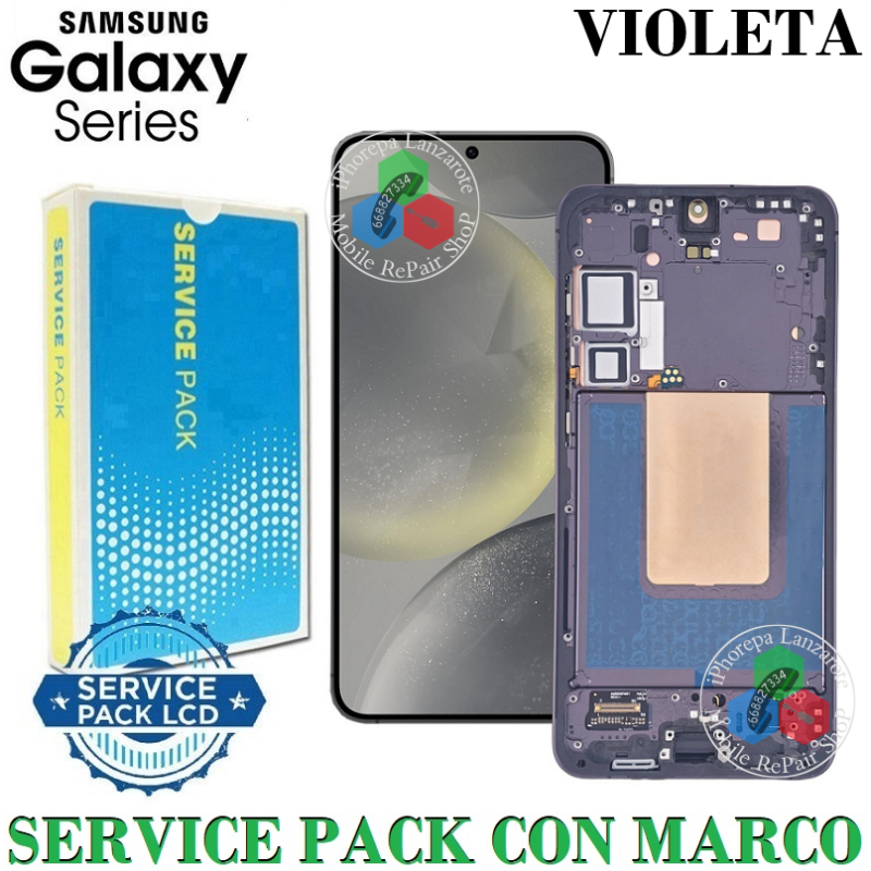 Samsung S24 Plus 5G 2024 S926B S926 - Pantalla Service Pack con marco violeta