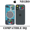 iPhone 17 5G 2025 A3520 - TAPA DE CRISTAL + MARCO + LENTE DE CAMARA + IMAN + LOGO - NEGRO