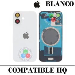iPhone 17 5G 2025 A3520 - TAPA DE CRISTAL + MARCO + LENTE DE CAMARA + IMAN + LOGO - BLANCO