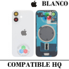 iPhone 17 5G 2025 A3520 - TAPA DE CRISTAL + MARCO + LENTE DE CAMARA + IMAN + LOGO - BLANCO