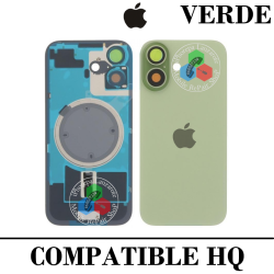 iPhone 17 5G 2025 A3520 - TAPA DE CRISTAL + MARCO + LENTE DE CAMARA + IMAN + LOGO - VERDE