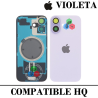 iPhone 17 5G 2025 A3520 - TAPA DE CRISTAL + MARCO + LENTE DE CAMARA + IMAN + LOGO - VIOLETA