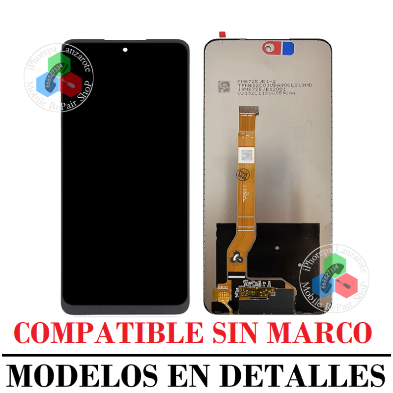 Oppo A40 4G / A60 4G-5G / A80 5G CPH2639 / Oppo A3 4G / Oppo A3 Pro / Realme C65 4G-5G - pantalla compatible sin marco
