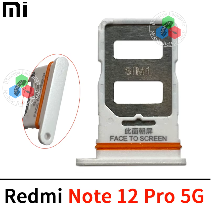 Xiaomi Redmi Note 12 Pro 5G 2022 22101316C / 22101316I - Bandeja dual sim - SILVER
