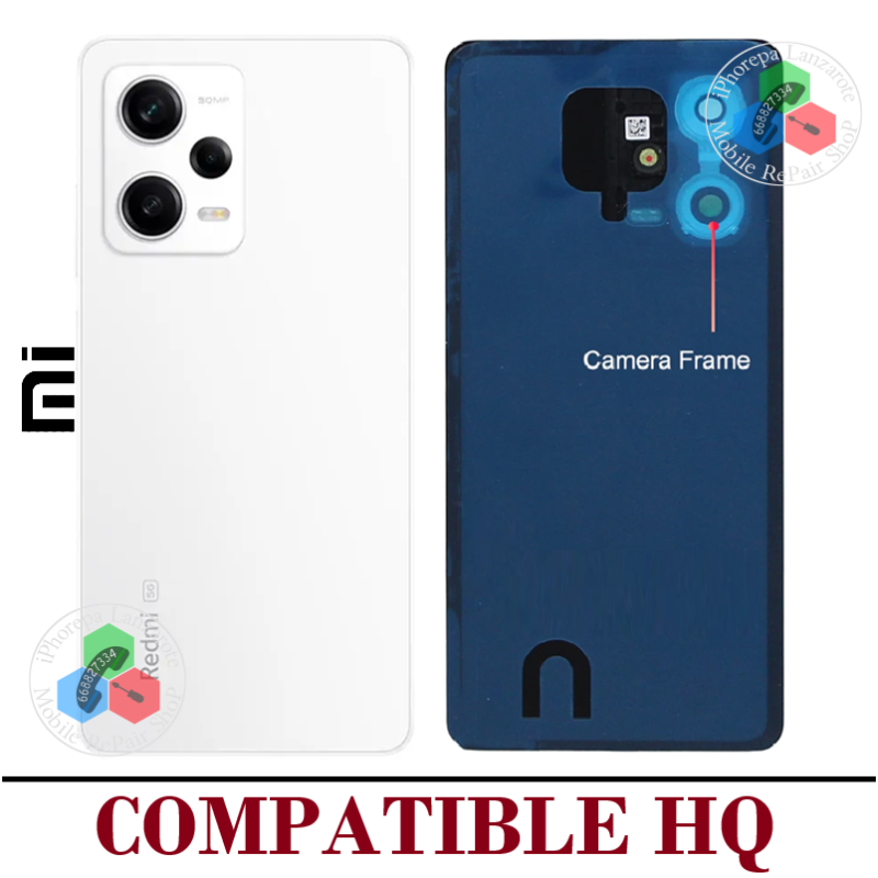 Xiaomi Redmi Note 12 Pro 5G 2022 22101316C / 22101316I - TAPA DE CRISTAL CON LOGO + LENTE - COMPATIBLE HQ BLANCO