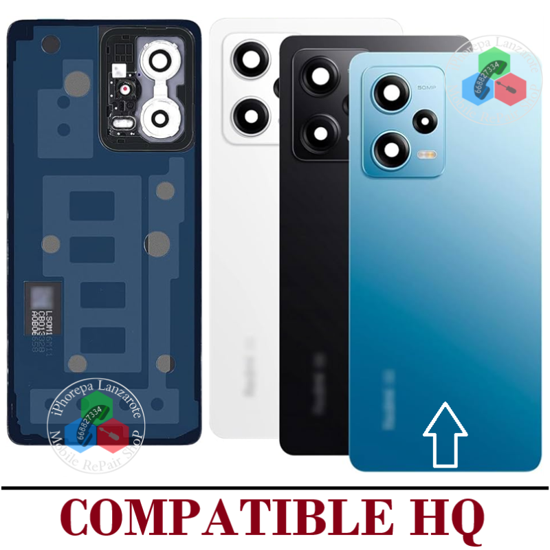 Xiaomi Redmi Note 12 Pro Plus 5G 2022 22101316UCP - TAPA DE CRISTAL CON LOGO + LENTE - COMPATIBLE HQ AZUL