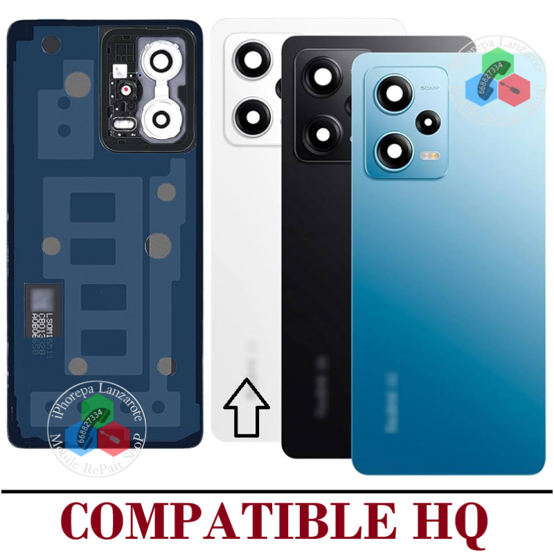 Xiaomi Redmi Note 12 Pro Plus 5G 2022 22101316UCP - TAPA DE CRISTAL CON LOGO + LENTE - COMPATIBLE HQ BLANCO
