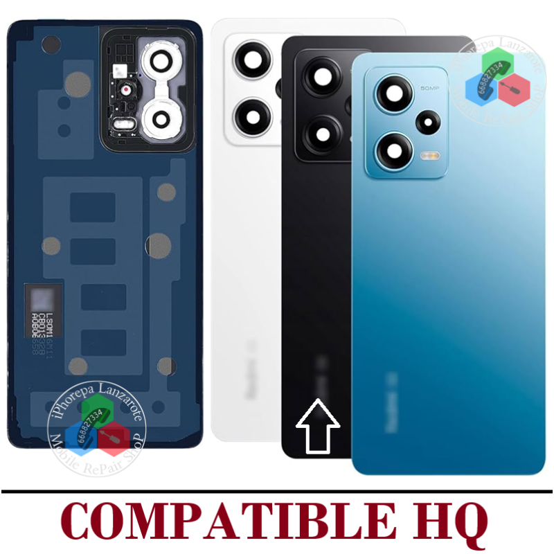 Xiaomi Redmi Note 12 Pro Plus 5G 2022 22101316UCP - TAPA DE CRISTAL CON LOGO + LENTE - COMPATIBLE HQ NEGRO
