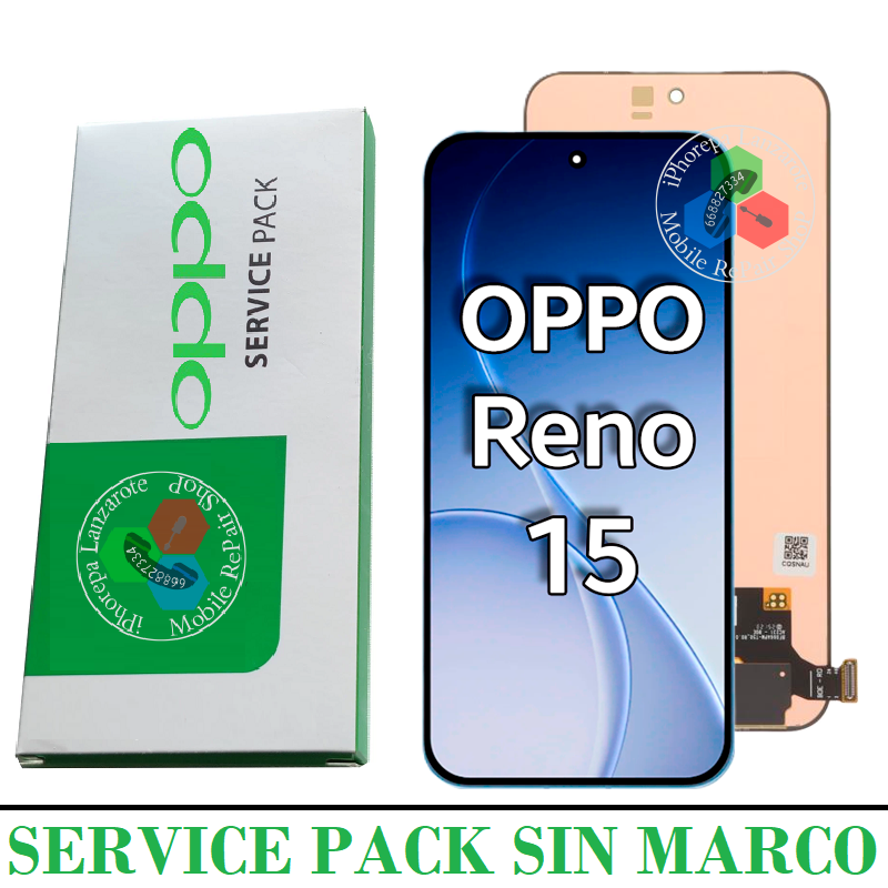 Oppo Reno 15 5G 2026 CPH2825 - PANTALLA SERVICE PACK SIN MARCO