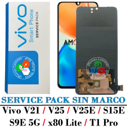 Vivo V21 / V25 / V25E / S9E 5G / S15E / x80 Lite / T1 Pro - PANTALLA SERVICE PACK SIN MARCO