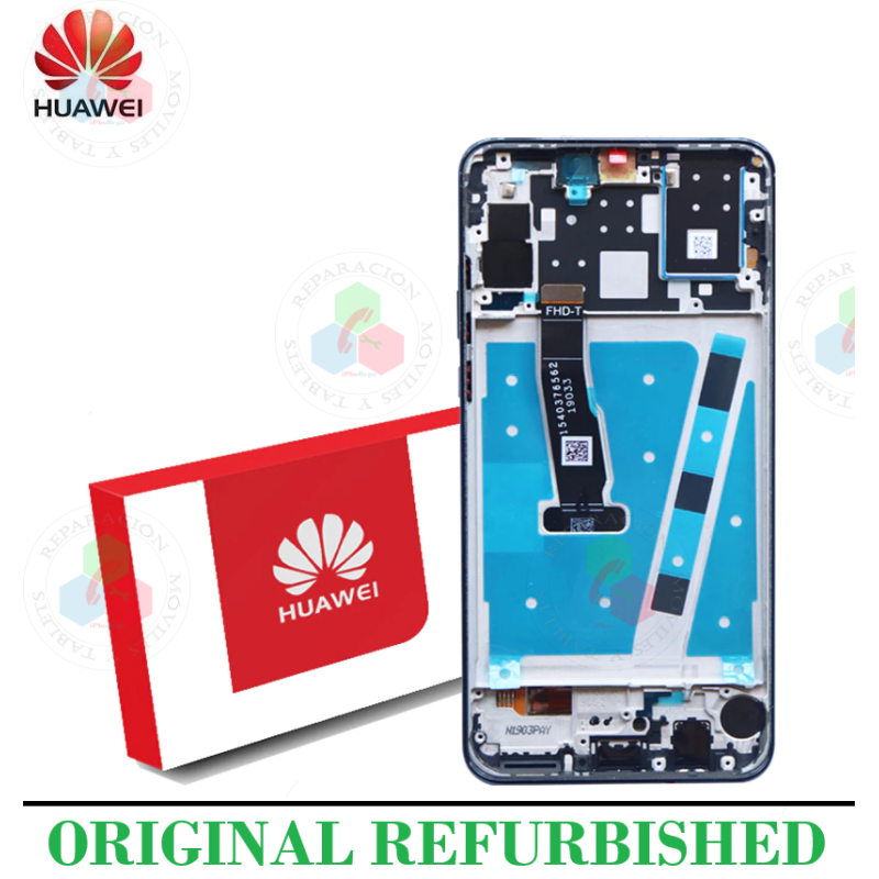 Huawei P30 Lite (MAR-LX1A,MAR-L21A,MAR-L01A) / Nova 4E - PANTALLA ORIGINAL REFURBISHED CON MARCO NEGRO - 48MPX