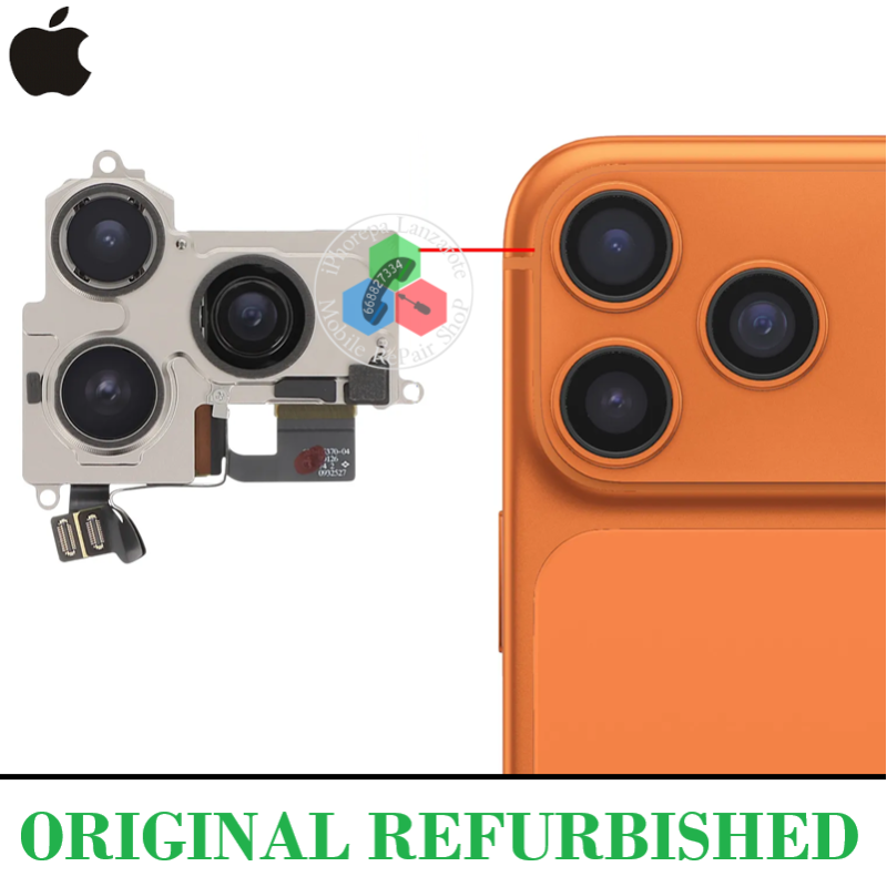 iPhone 17 Pro 5G 2025 A3523 / iPhone 17 Pro Max 5G 2025 A3526 - SET CAMARA PRINCIPAL 48MPX + 48MPX + 48MPX - ORIGINAL REFURBISHE