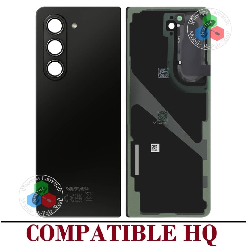 Samsung Z Fold5 5G 2023 F946B F946 - TAPA TRASERA CON LENTE - COMPATIBLE HQ NEGRO