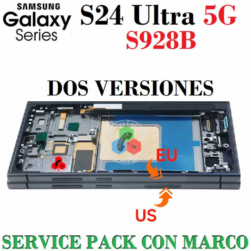 Samsung S24 Ultra 5G 2024 S928B S928 - Pantalla oled hq BF8 con marco negro