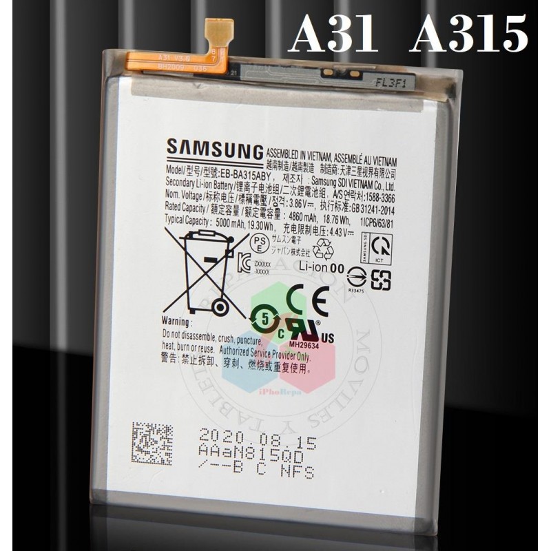 SAMSUNG A31 A315F 2020  / A22 4G A225F 2021 / A32 4G A325F - BATERIA BULK CON LOGO