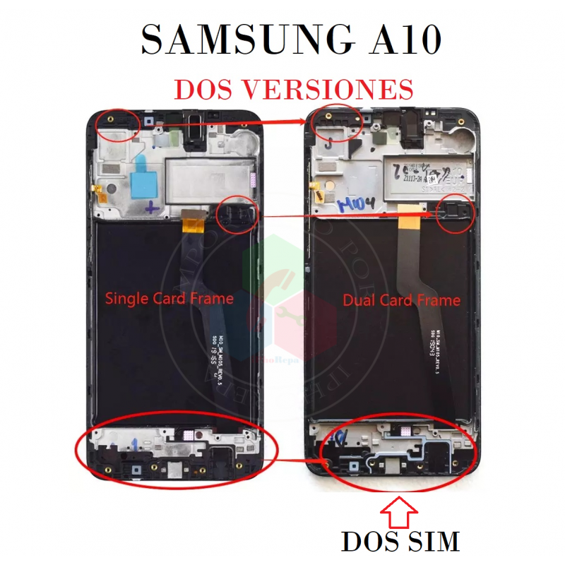 SAMSUNG A10 a105f A105 - VERSION NO EUROPEA - 1 SIM - PANTALLA original refurbished CON MARCO