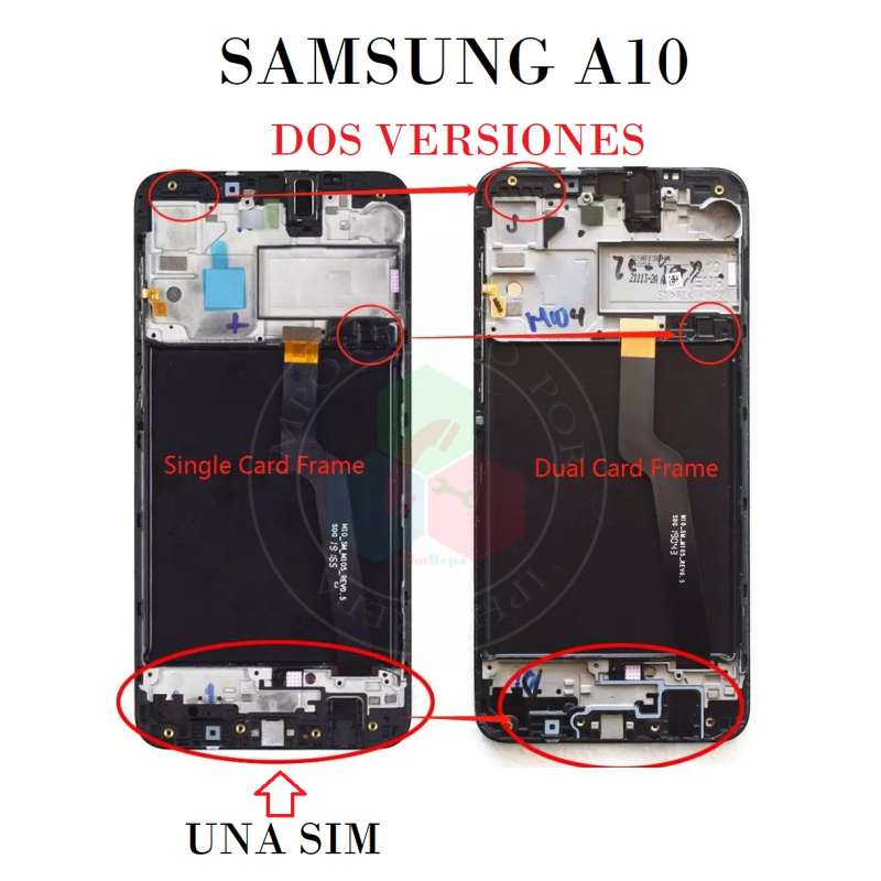 SAMSUNG A10 a105f A105 - VERSION NO EUROPEA - 1 SIM - PANTALLA original refurbished CON MARCO