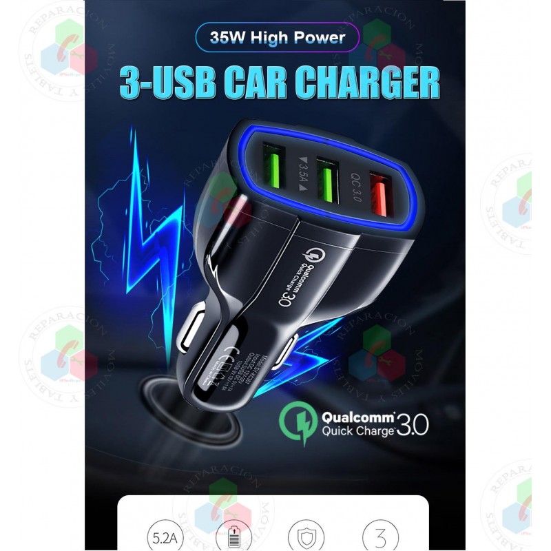 CARGADOR DE COCHE SUPER RÁPIDO 7A 3.0  12-35W
