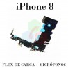 iPhone 8 - FLEX DE CARGA + MICRÓFONOS - NEGRO - COMPATIBLE