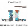 iPhone 8 - FLEX DE CARGA + MICRÓFONOS - BLANCO - COMPATIBLE