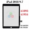 iPad 2018 9.7  A1893 A1954 - pantalla tactil compatible sin home - NEGRO